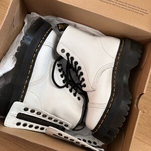 Dr. Martens White Leather Boots brand new size 6, originally $200